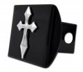 Pointed Cross Black Metal Hitch Cover