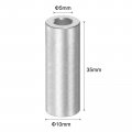 Uxcell 10pcs Aluminum Spacer 5mm Bore 10mm Od 35mm Length Screw Standoff Bushing Plain Finish Round For M5 Screws Bolts And