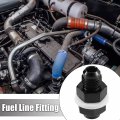 X Autohaux 2pcs Car Male An6 6an To Flare Hose Reducer Fuel Line Fitting Adapter Oil Cooler Bulkhead Aluminum Alloy Black
