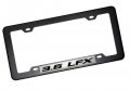 Erpart Black Carbon Fiber Look License Plate Frame With 3 6 Lfx On Silver Highly Polished Real Aluminum Emblem
