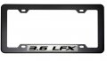 Erpart Black Carbon Fiber Look License Plate Frame With 3 6 Lfx On Silver Highly Polished Real Aluminum Emblem
