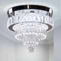 11 8 Crystal Chandelier Led Flush Mount Ceiling Light Modern Chandeliers For Bedrooms Dining Room Hallway 6500k Cool White 