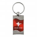 Au-tomotive Gold Inc Officially Licensed Red Rectangular Wave Key Fob For Ford Mustang Tri-bar