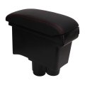 Center Console Armrest Box Car Organizer With 3 Usb Ports Double Layer Storage Artificial Leather For Duster 2019 2022