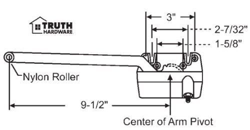 Casement Window Operator Left Hand Sill Mount Single Arm Gold 9-1 2