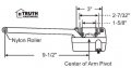 Casement Window Operator Left Hand Sill Mount Single Arm Gold 9-1 2