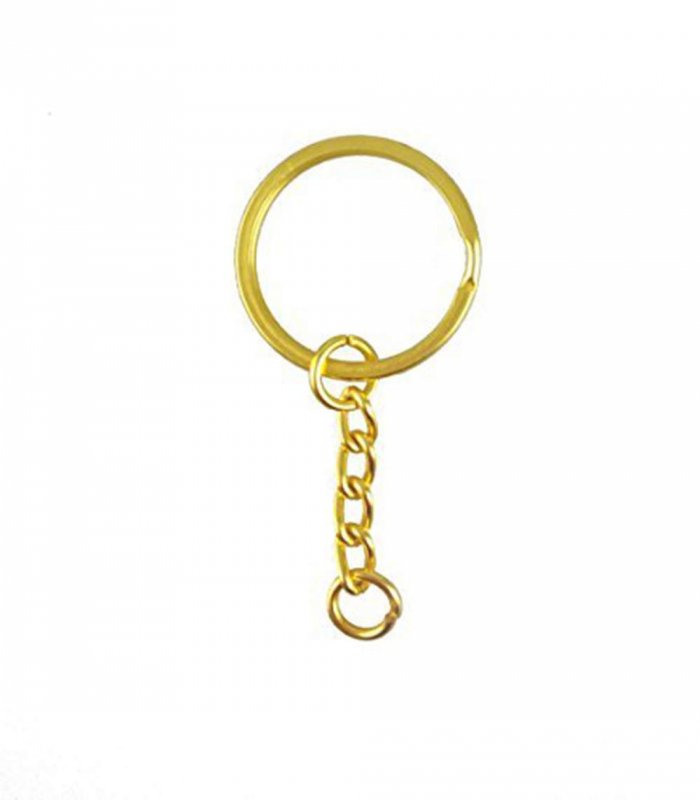 100 Pack Metal Split Key Rings With Chain 25mm 0 98 In Gold Jewelry Making Accessories Round Modern Style