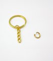 100 Pack Metal Split Key Rings With Chain 25mm 0 98 In Gold Jewelry Making Accessories Round Modern Style