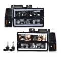 Headlight Bumper Lamp W Led Strip Light For Chevy C10 C K 1500 2500 3500 1994-1998 Fit Tahoe Suburban 1994-1999 Halogen 