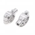Uxcell 2pcs 8mm Thread 7 8 Motorcycle Handlebar Rearview Mirror Holder Clamp Adaptor Silver Tone