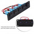 Kimiss 5 Gang 3 Pin Rocker Switch Panel 12-24v Round Dash Toggle Blue Led For Rv Boat Yacht Marine