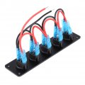 Kimiss 5 Gang 3 Pin Rocker Switch Panel 12-24v Round Dash Toggle Blue Led For Rv Boat Yacht Marine