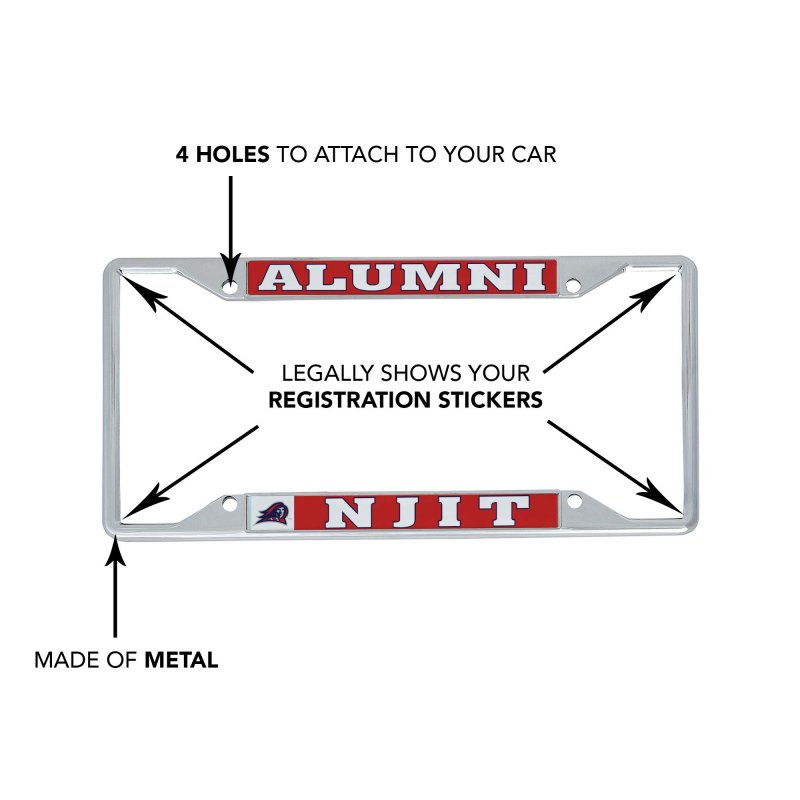 Njit New Jersey Institute Of Technology Highlanders License Plate Frame Officially Licensed Metal Car Tag Holder 6 25 X 12 In