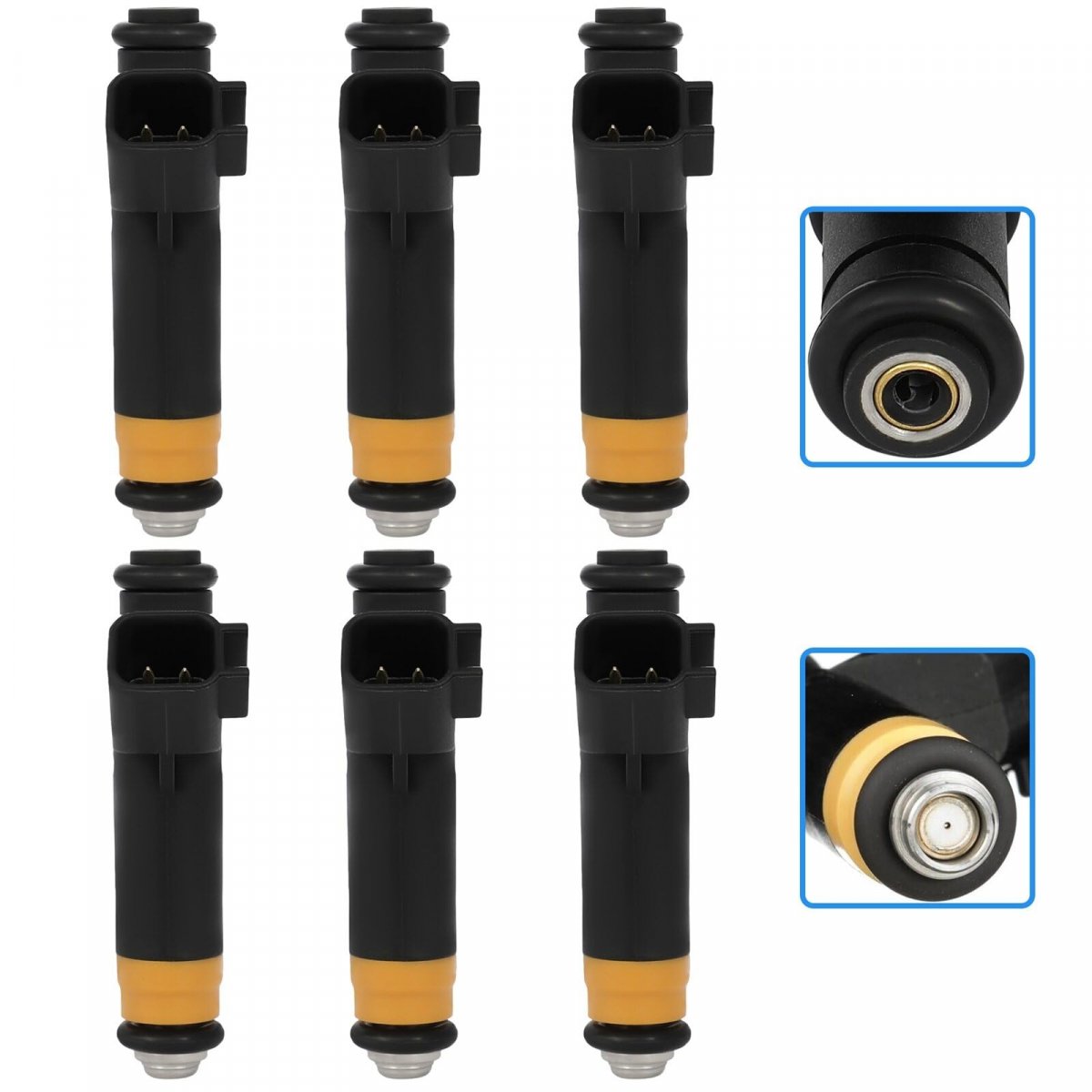 2 Holes 6pcs Replacement Fuel Injectors Compatible For 2003d E-150 Club Wagon 4 2l 1999-2002 Ford For Econoline For Fj46les