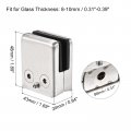 Uxcell Glass Clamp 2pcs Adjustable 8-10mm Thickness 48x43mm 304 Stainless Steel Square Bracket Clip For Balustrade Staircase
