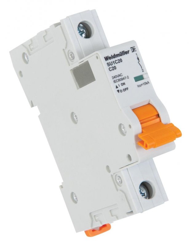 Weidmuller Su1c25uc Thermal Magnetic Circuit Breaker C Curve Su Series 25 A 1 Pole 80 V 240 Din Rail