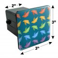 Flock Of Rainbow Birds Flying In Pattern Tow Trailer Hitch Cover Plug Insert