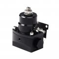 Universal Adjustable Efi Aluminum Fuel Pressure Regulator Kit W 0-160 Psi Gauge An6-6an Line Hose Fittings Black 