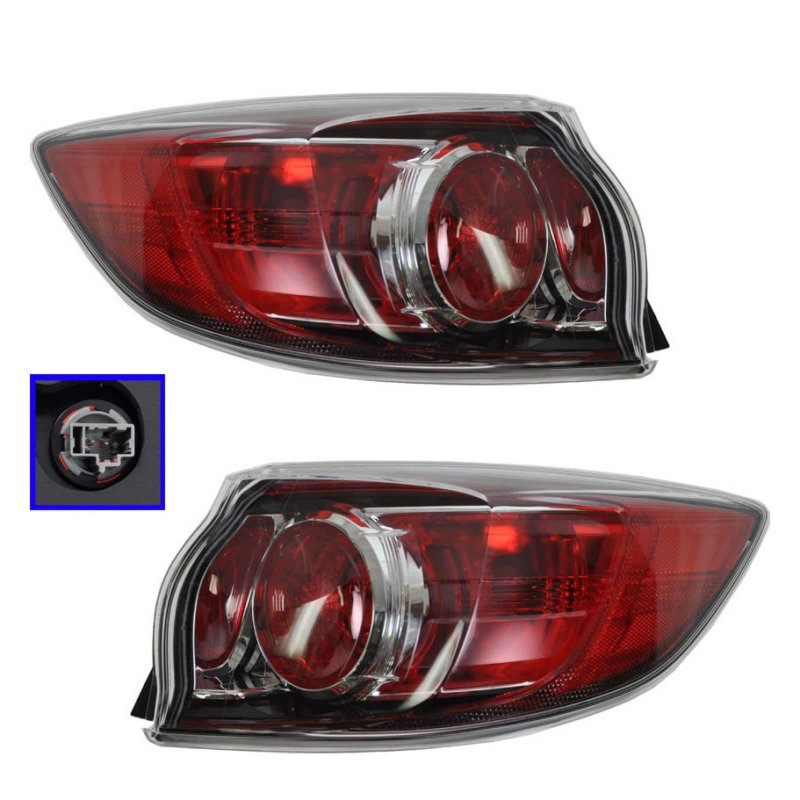 Standard Rear Brake Light Taillight Pair Set For 10-13 Mazda 3 Mazda3 Hatchback