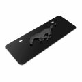 Ipick Image Made For Ford Mustang 3d Black Pony Logo On 12 X 4 25 Half-size Stainless Steel License Plate