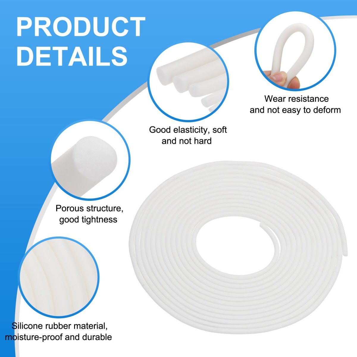 15ft Backer Rod 0 12 Inch Thick Silicone Rubber Foam Caulk Saver Weather Strip Seal For Sealing Concrete Gaps Expansion Joints