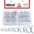 135 Piece Double Wire Fuel Line Hose Tube Spring Clips Clamp Assortment Kit Zinc Plated Steel Compact Design With Reusable 