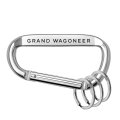 Ipick Image Officially Licensed Jeep Grand Wagoneer Laser-etched Silver Metal Carabiner Keychain With Split Key Rings