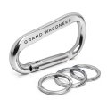 Ipick Image Officially Licensed Jeep Grand Wagoneer Laser-etched Silver Metal Carabiner Keychain With Split Key Rings