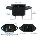Baomain 3p Iec 320 C14 Male Plug Panel Power Inlet Sockets Connectors As-05 Ac 250v 10a 20pcs