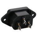 Baomain 3p Iec 320 C14 Male Plug Panel Power Inlet Sockets Connectors As-05 Ac 250v 10a 20pcs
