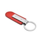 Ford Mustang Tri-bar Red Pu Leather Strap Silver Metal Bar Key Chain Official Licensed 