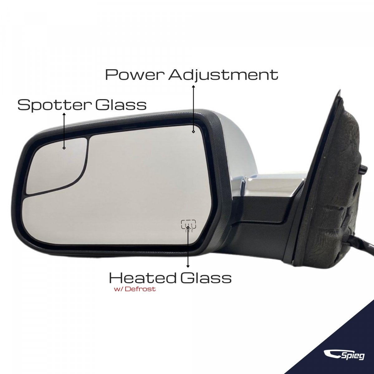 Spieg Gm1320477 Driver Side Mirror Replacement For Chevrolet Equinox Gmc Terrain 2010-2017 Power Heated Manual Fold With