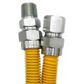 Gas Range Line Connector 5 Ft With 1 2 In Mip Connection 8 Od Stainless Steel Yellow Sd303-3132