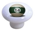 Set Of 2 Billiards 14 Pool Ball Ceramic Cabinet Drawer Knobs 