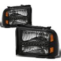 Compatible With Ford Super Duty Pair Of Black Clear Corner Led Headlight Red Lens 3rd Brake Light W O Cargo