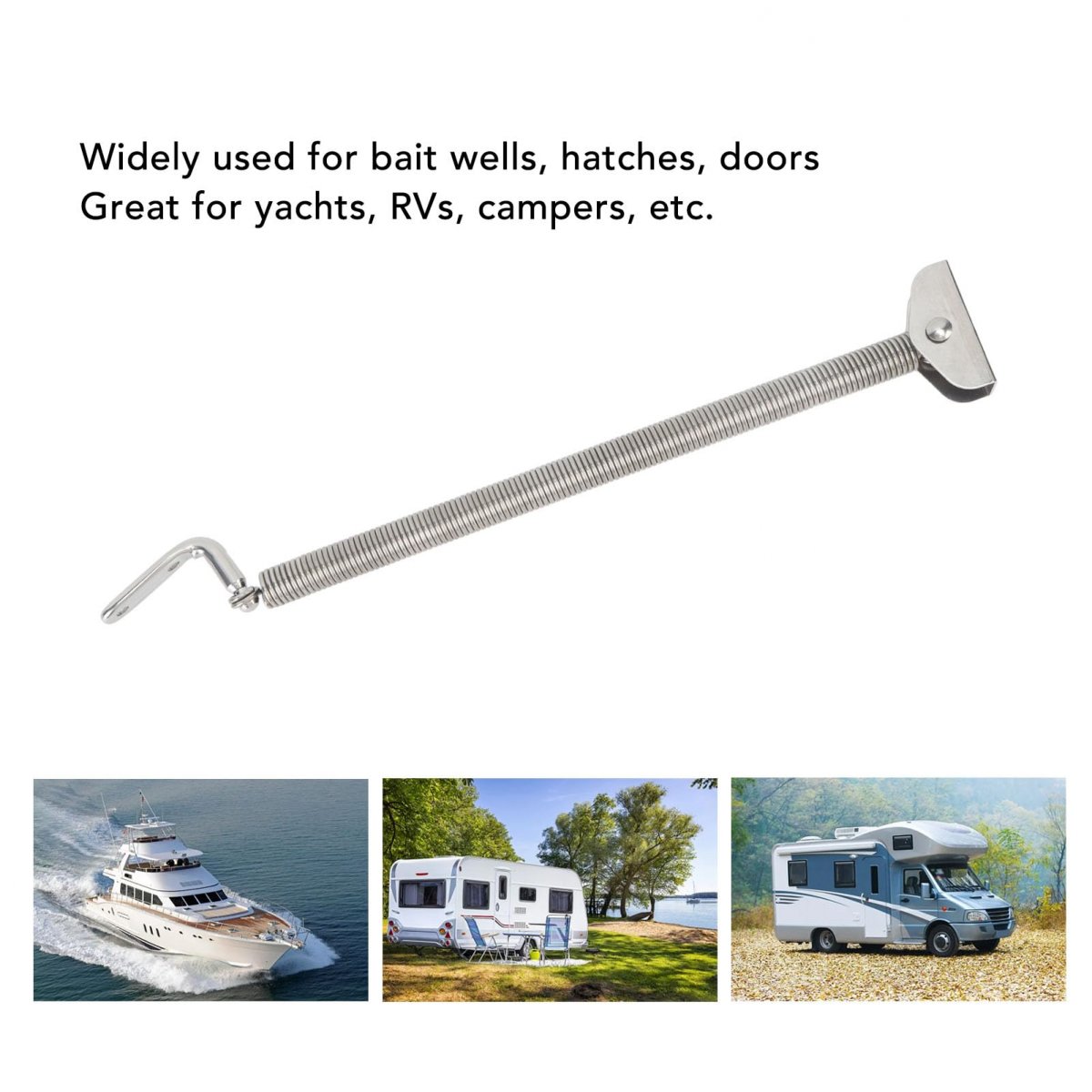 Hatch Spring Bracket Rustproof Heavy Duty Stainless Steel Durable Adjuster For Boats Campers 275 15mm