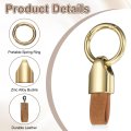 Car Key Chain Clip Zinc Alloy Leatherchain Fob Holder Keychain Key Rings Detachable Decoratives For Women Men Gold Brown