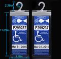 Lotfancy Handicap Parking Permit Holder Disabled Placard Protector Hanger Sleeve With Large Hook- Pack Of 2 Plastic Mirror Tag