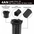 X Autohaux 3ft 4an Fuel Hose An4 Universal Car Braided Nylon Stainless Steel Cpe Oil Gas Line Black