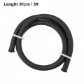 X Autohaux 3ft 4an Fuel Hose An4 Universal Car Braided Nylon Stainless Steel Cpe Oil Gas Line Black