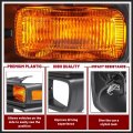 Front Headlight Bezels With Turn Signal Light For 2008 2019 Ford E150 E250 E350 Super Duty Truck Pickup Yellow Lens Black Bezel