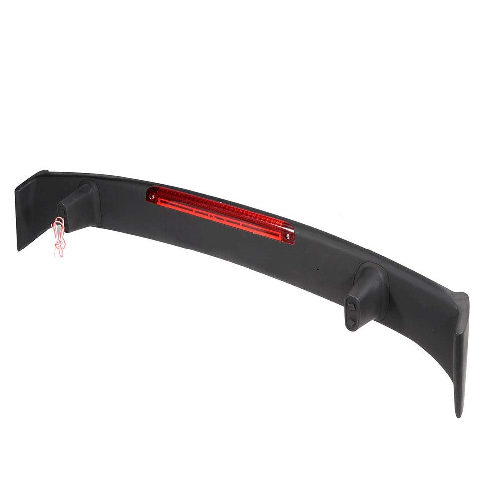 Rear Trunk Spoiler Wing With Led Brake Universal Gm Style For Hatchback Cars Matte Black Abs Adjustable Racing Bolt On