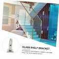 Hemoton 1 Set Glass Clip Clamp Spigot Flat Back Bracket Fixing Wall Mount Shelf Stainless Steel Railing
