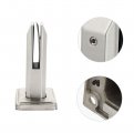 Hemoton 1 Set Glass Clip Clamp Spigot Flat Back Bracket Fixing Wall Mount Shelf Stainless Steel Railing