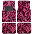 Hot Dark Pink Zebra Tiger Animal Print Car Truck Suv Front Rear Seat Carpet Floor Mats 4pc 