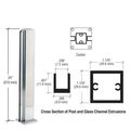 Brite Anodized 24 Center Design Series Partition Post 