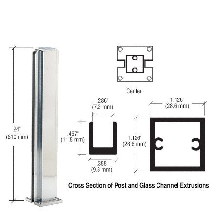 Brite Anodized 24 Center Design Series Partition Post