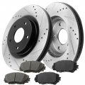 Front Brake Pads And Rotors Kit For Toyota Rav4 Prius V Scion Xb Lexus Hs250h 275mm Drilled Slotted Disc Rotor Ceramic Pad 