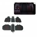 Car Seat Cover Custom Fit For Gmc Sierra 1500 2500 3500 2007-2021 Chevy Silverado Leather Protector I Black Red Linei 