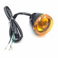Httmt Mt224-017r- Heavy Billet Aluminum Rear Turn Signal Light Indicator Yellow Lens With Long Black Metal Brackets Compatible